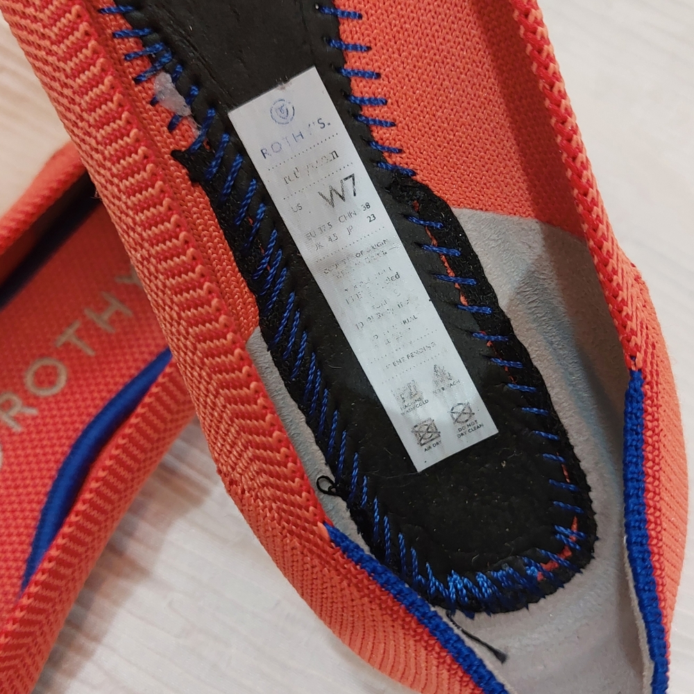 Orange Rothy's Pointed Toe Flats Size 7 - Picture 13 of 13